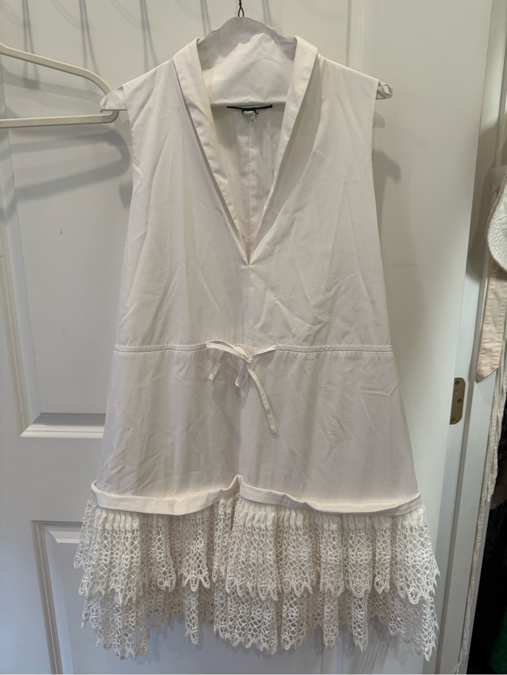 Alexis White Sleeveless Clauden Crocheted Lace Dress